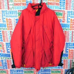 Vintage Marlboro Country Store Red Duck Down Puffer Winter Jacket Size L